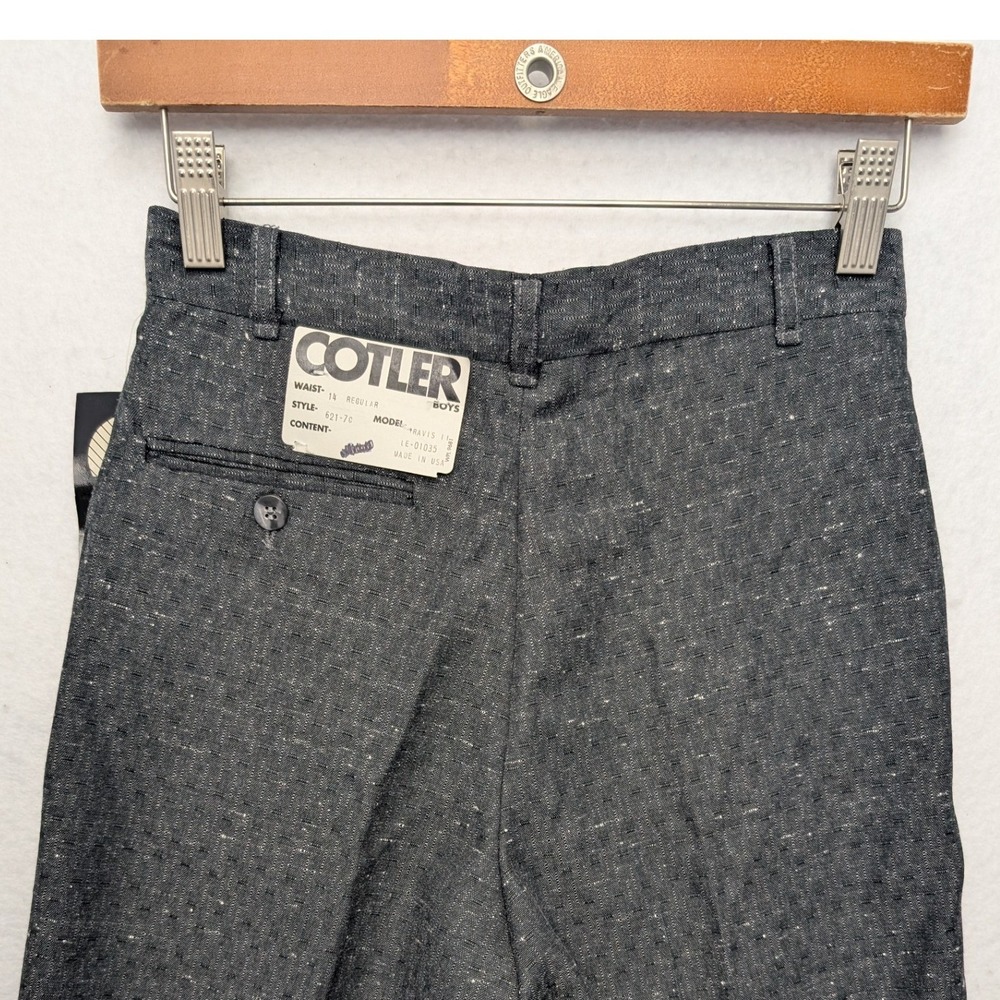 Vintage NWT Cotler Pleated Dress Pants Boys 14 Regular Gray Travis II - Picture 4 of 13